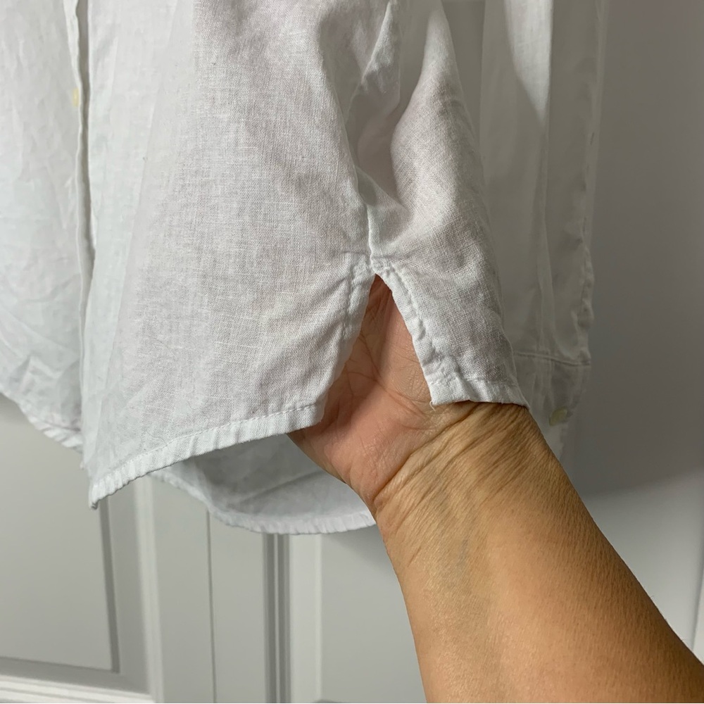 GAP The Easy Fit White Linen Blend Women’s Button-Down Shirt Size S - Picture 4 of 13